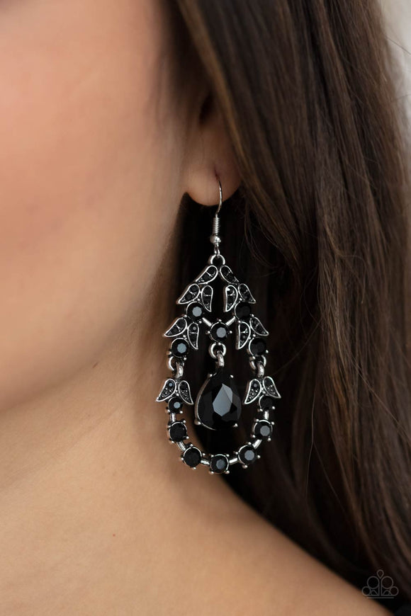 Paparazzi - Garden Decorum - Black Earrings