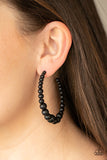 Paparazzi - Glamour Graduate - Black Hoop Earrings