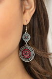 Paparazzi - Bohemian Bedazzle - Red Earrings