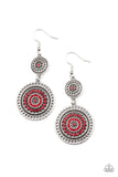 Paparazzi - Bohemian Bedazzle - Red Earrings