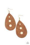 Paparazzi - Rustic Torrent - Leather Gold Earrings