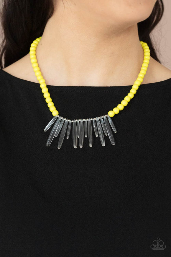 Paparazzi - Icy Intimidation - Yellow Necklace