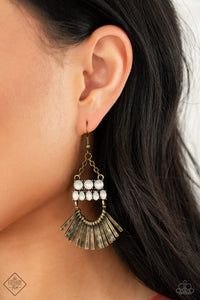 Paparazzi - A FLARE For Fierceness - Brass Earrings