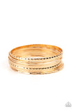 Paparazzi - How Do You Stack Up? - Gold Bangles Bracelet