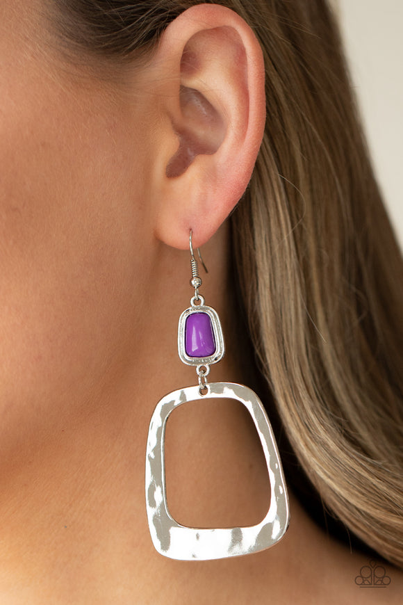 Paparazzi - Material Girl Mod - Purple Earrings