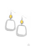 Paparazzi - Material Girl Mod - Yellow Earrings