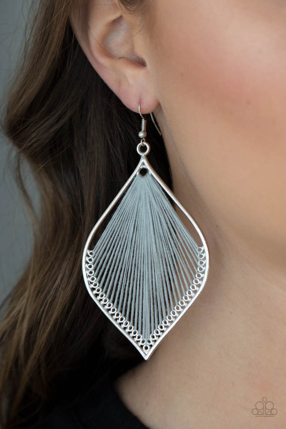 Paparazzi - String Theory - Silver Earrings