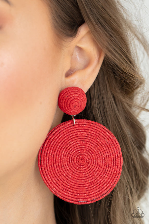 Paparazzi - Circulate The Room - Red Earrings