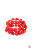 Paparazzi - Nice GLOWING! - Red Stretch Bracelet