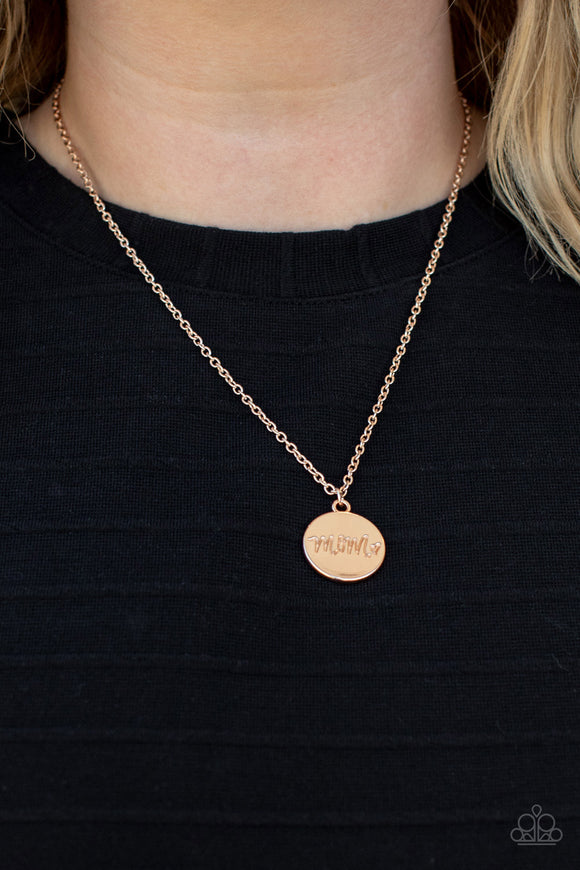 Paparazzi - The Cool Mom - Rose Gold Necklace