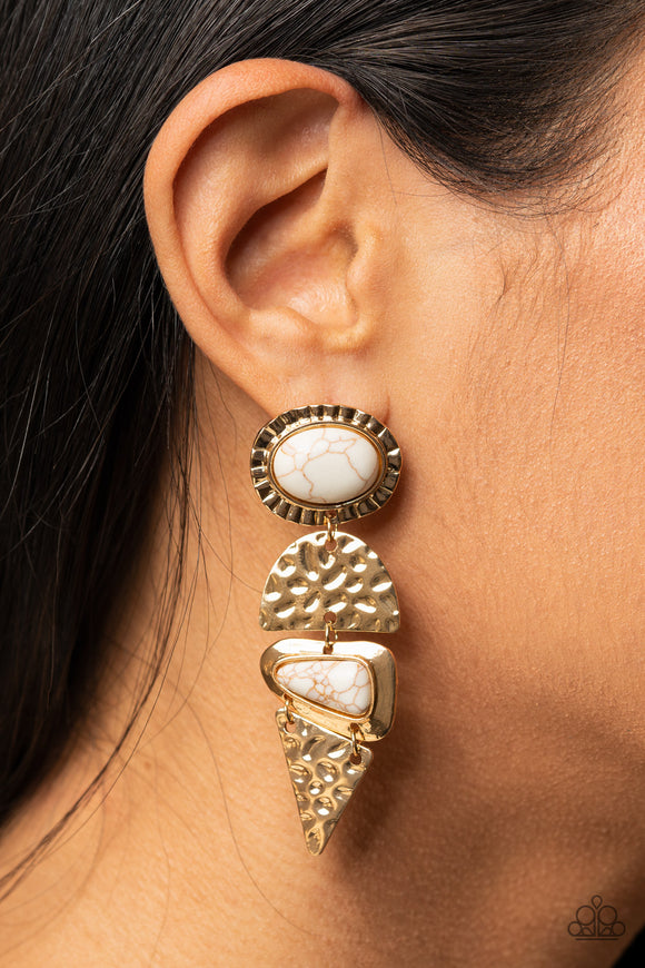 Paparazzi - Earthy Extravagance - Gold Post Earrings