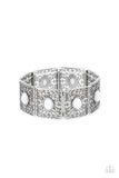 Paparazzi - Cakewalk Dancing - White Stretch Bracelet