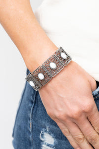 Paparazzi - Cakewalk Dancing - White Stretch Bracelet