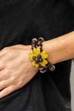 Paparazzi - Tropical Flavor - Yellow Wooden Bracelet