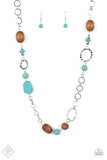 Paparazzi - Prairie Reserve - Blue & Wooden Necklace