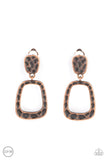 Paparazzi - Playfully Primitive - Copper Clip-On Earrings