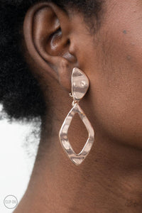 Paparazzi - Industrial Gallery - Rose Gold Clip-on Earrings