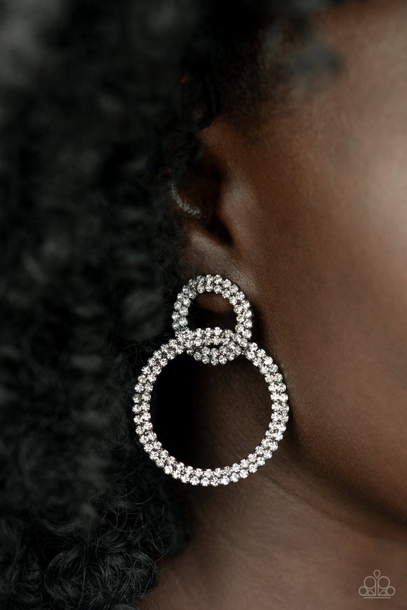 Paparazzi - Intensely Icy - Black Post Earrings