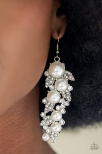 Paparazzi - The Party Has Arrived - White Pearl Earrings