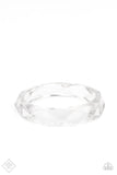 Paparazzi - Clear-Cut Couture - White Acrylic Bracelet