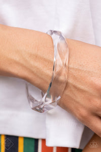 Paparazzi - Clear-Cut Couture - White Acrylic Bracelet