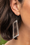 Paparazzi - The Final Cut - Black/Clear Acrylic Earrings 