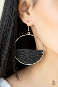 Paparazzi - Animal Aesthetic - Black Leather Earrings