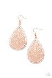 Paparazzi - Fleur de Fantasy - Rose Gold Earrings