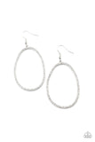 Paparazzi - OVAL-ruled! - White Earrings