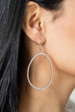 Paparazzi - OVAL-ruled! - White Earrings