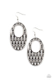 Paparazzi - Engraved Edge - Silver Earrings