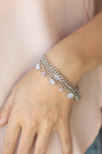 Paparazzi - Glossy Goddess - White Bracelet