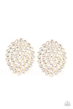 Paparazzi - Drama School Dropout - Gold & Rhinestone Earrings