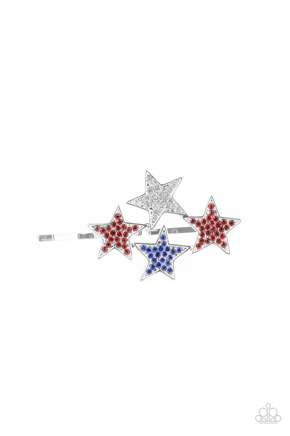 Paparazzi - Stellar Celebration - Red, White, & Blue Hair Pin