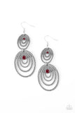 Paparazzi - Cosmic Twirl - Red Earrings