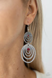 Paparazzi - Cosmic Twirl - Red Earrings