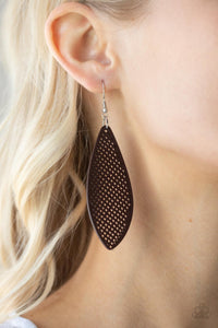 Paparazzi - Surf Scene - Brown Earrings