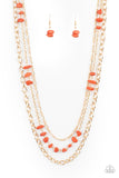 Paparazzi - Artisanal Abundance - Orange Long Necklace