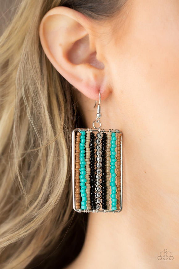 Paparazzi - Beadwork Wonder - Black Seed Bead Earrings