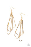 Paparazzi - Shape Shifting Shimmer - Gold Earrings