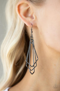 Paparazzi - Shape Shifting Shimmer - Black Earrings