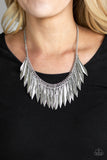 Paparazzi Accessories - The Thrill-Seeker - Silver Necklace - Travona's Dazzling Jewels