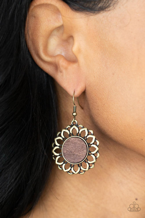 Paparazzi - Farmhouse Fashionista - Brass Earrings