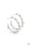 Paparazzi - Let There Be SOCIALITE -  White Pearl & Rhinestone Hoops
