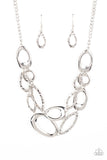 Paparazzi - Game OVAL - Silver Necklace