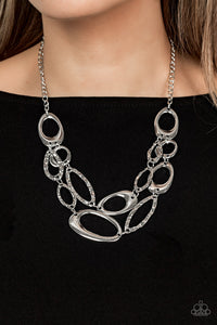 Paparazzi - Game OVAL - Silver Necklace