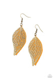 Paparazzi - Leafy Luxury - Brass Earrings