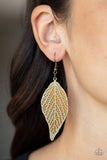 Paparazzi - Leafy Luxury - Brass Earrings