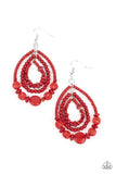 Paparazzi - Prana Party - Red Earrings