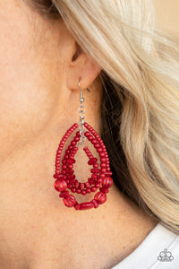 Paparazzi - Prana Party - Red Earrings